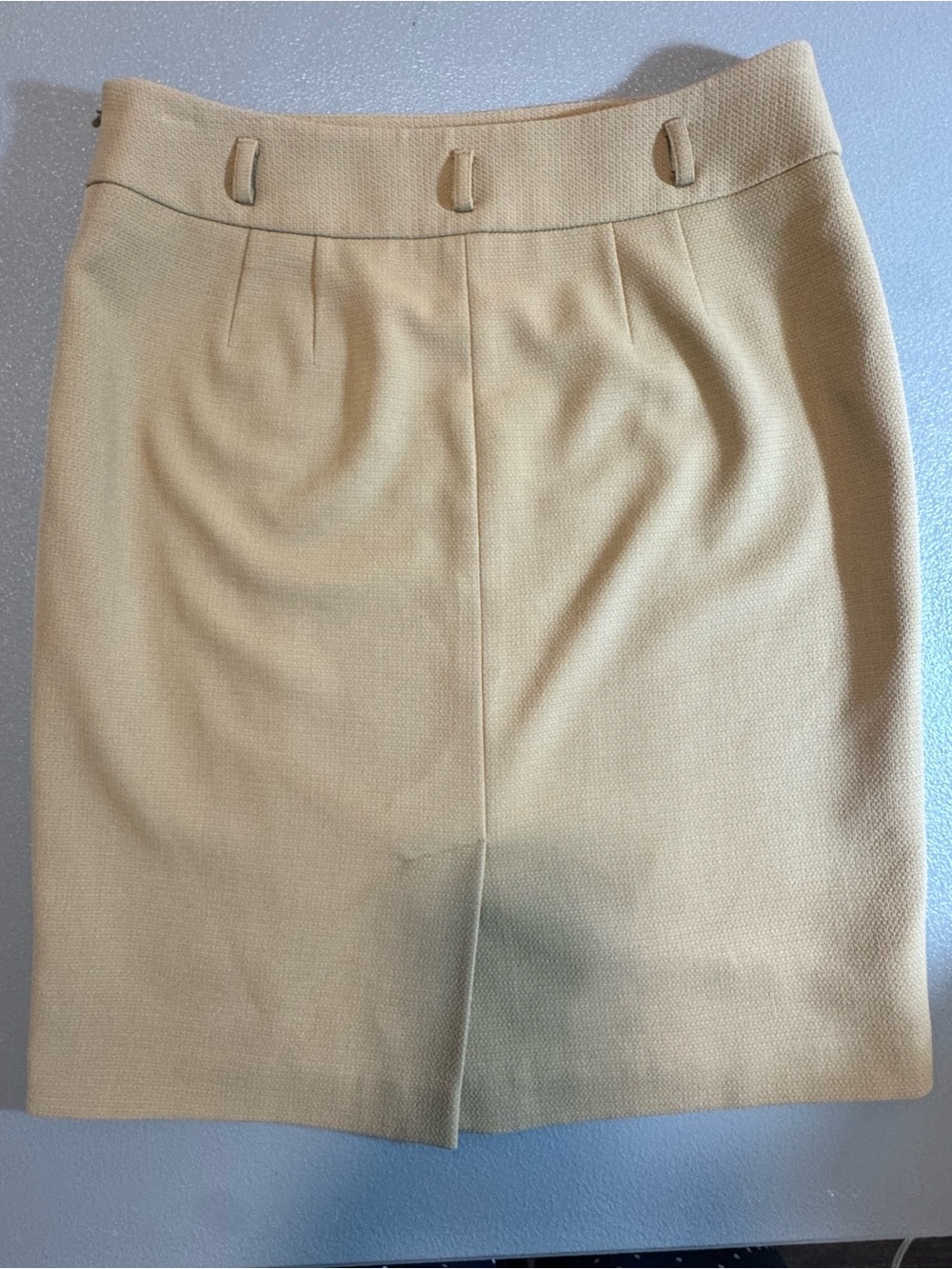 Ann Taylor LOFT Camel Colored Lined Pencil Skirt with Belt Loops Size 6 - Picture 9 of 12